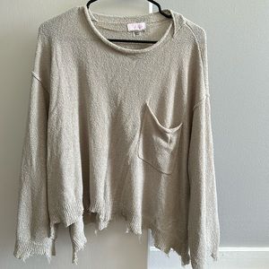 Taupe oversized crop shirt